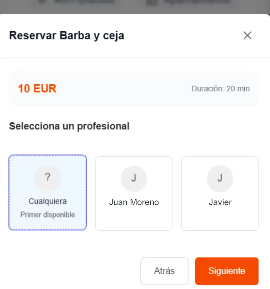 Selección de profesional