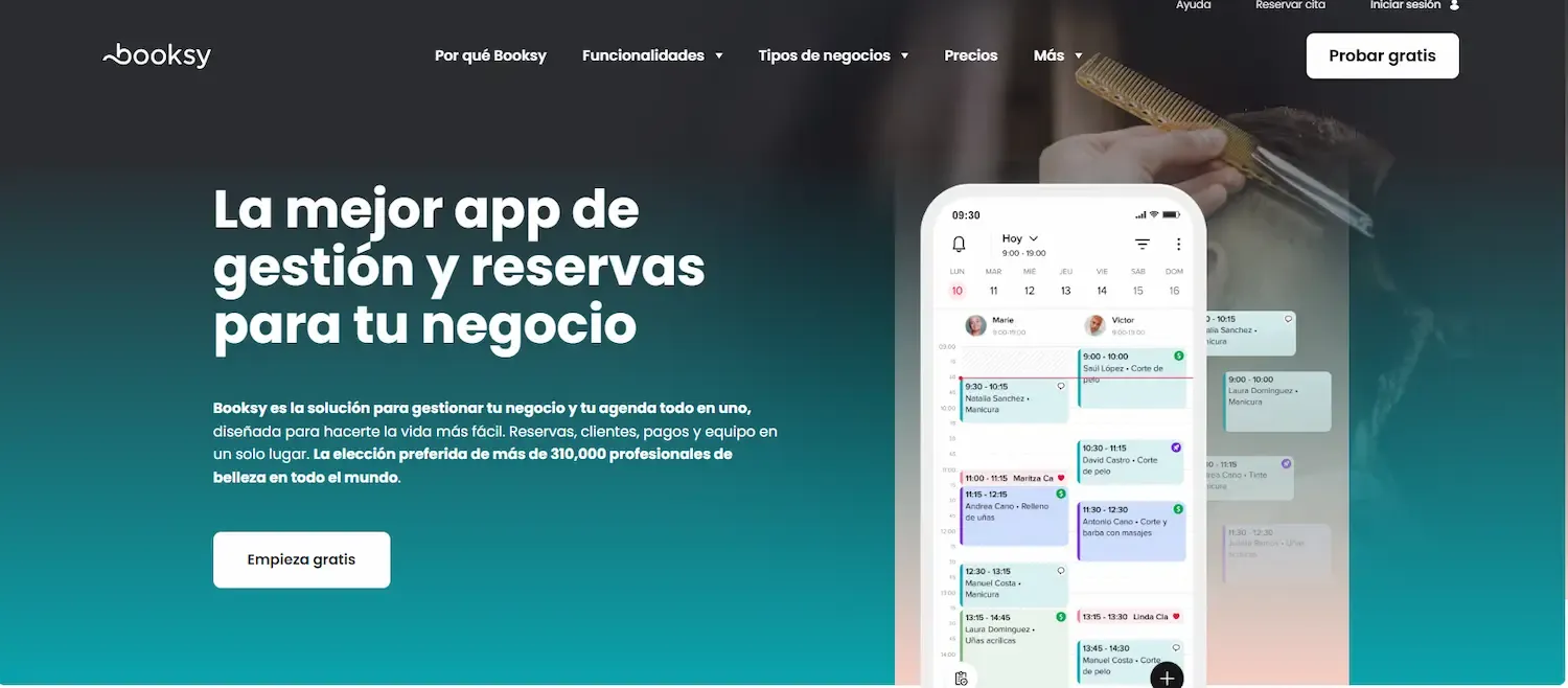 Pantalla principal Booksy