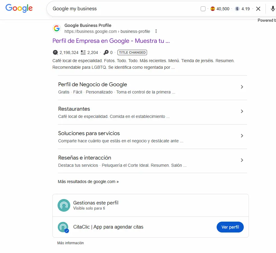 Acceder a Google My Business