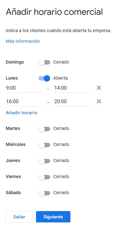 Cómo agregar el horario de mi negocio a Google Business Profile