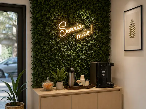 Decoración peluquería zona de café