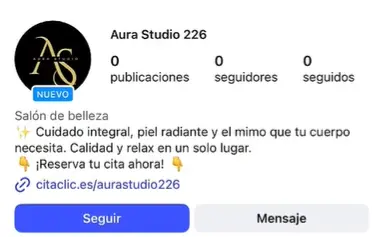 Enlace de la página de reservas añadido en la biografía de la cuenta de empresa en Instagram