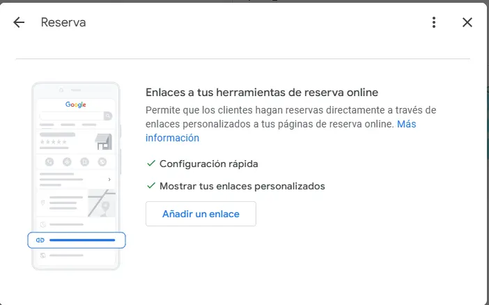 Agregar enlace de reservas en Google Business