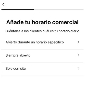 Configuración del horario comercial en el perfil de WhatsApp Business