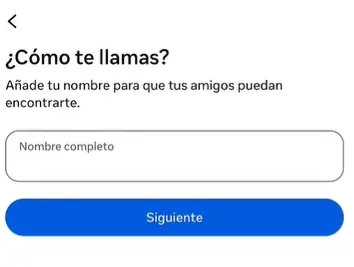 Campo para poner el nombre del negocio al crear la cuenta en Instagram