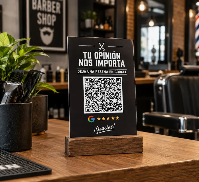 QR para solicitar reseña en Google Maps para una barbería