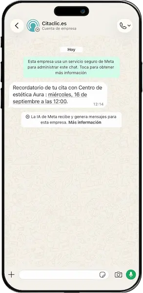recordatorio de citas por whatsapp CitaClic