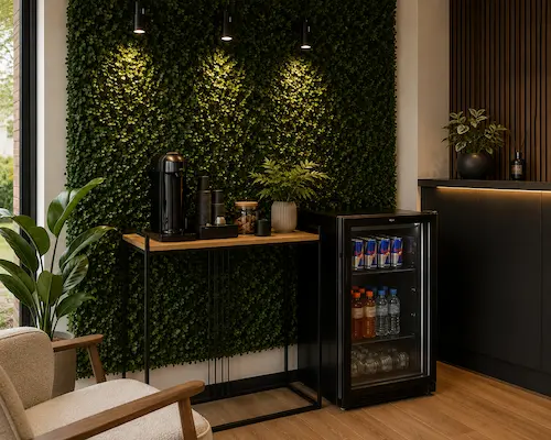 Diseño zona de café peluqueria