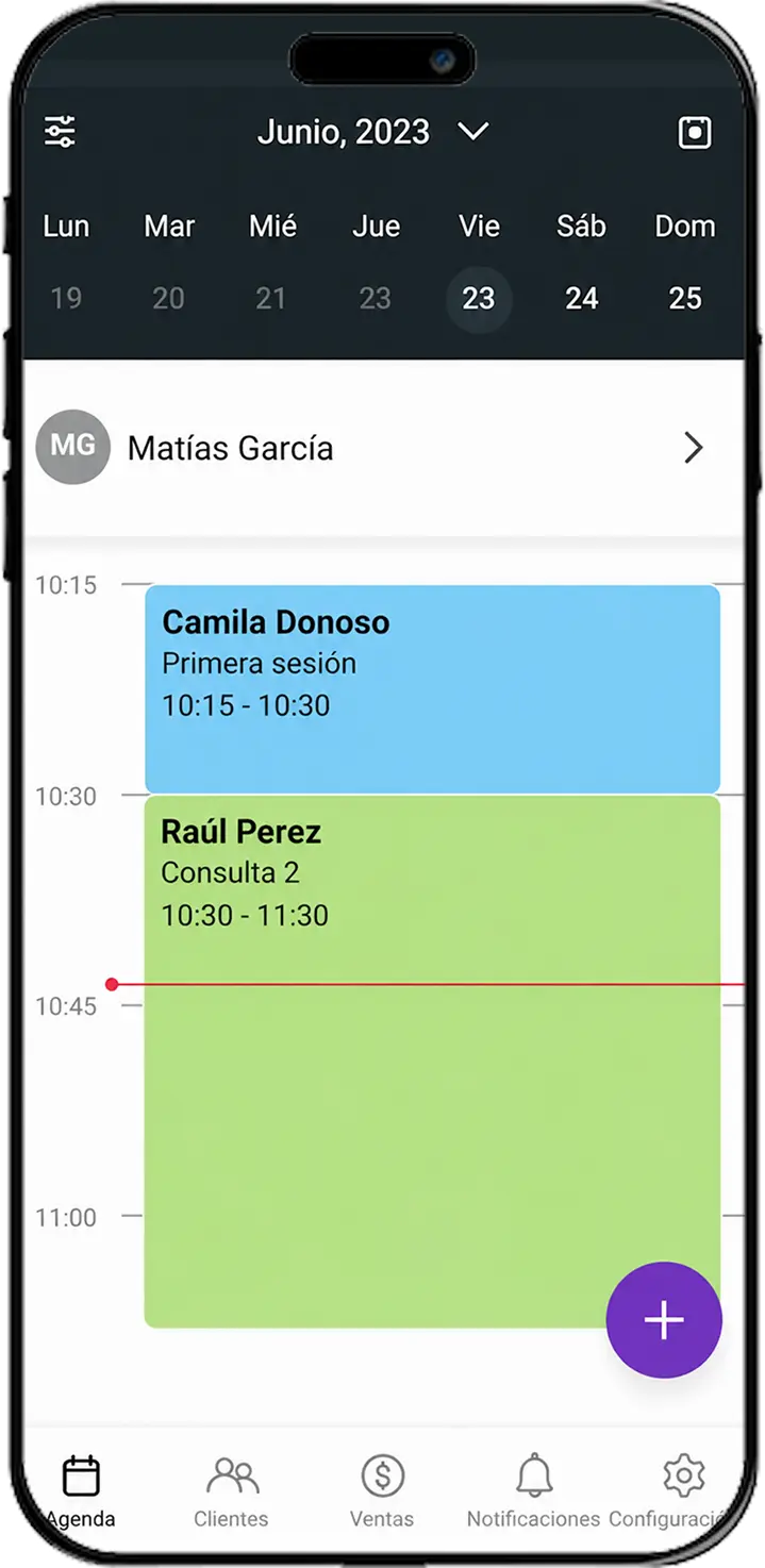 iPhone mostrando la plataforma AgendaPro