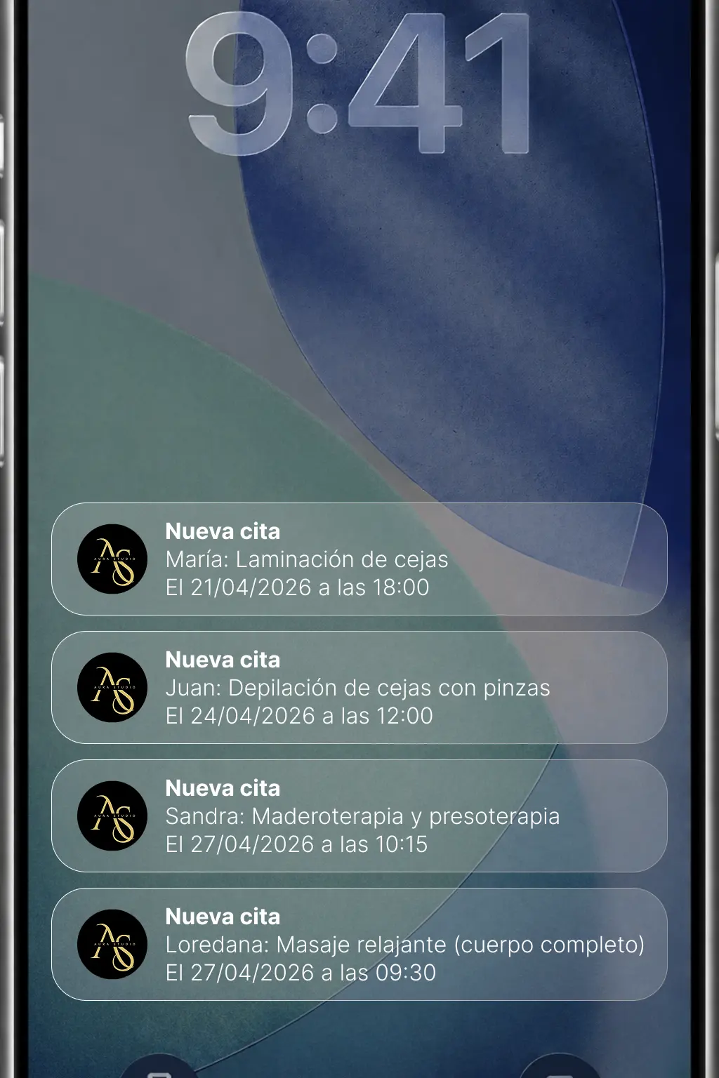 App para pedir citas de estetica con notificaciones