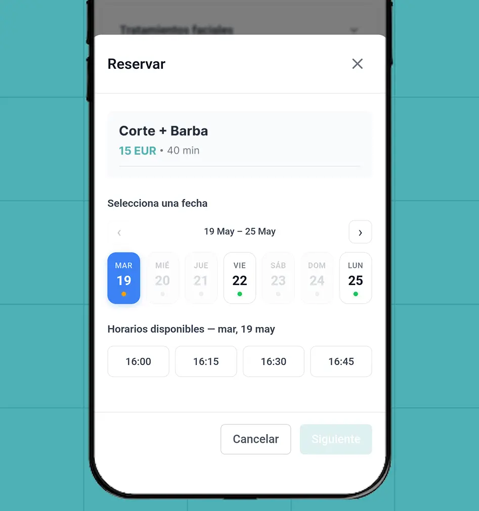 App para reservar cita en peluquería