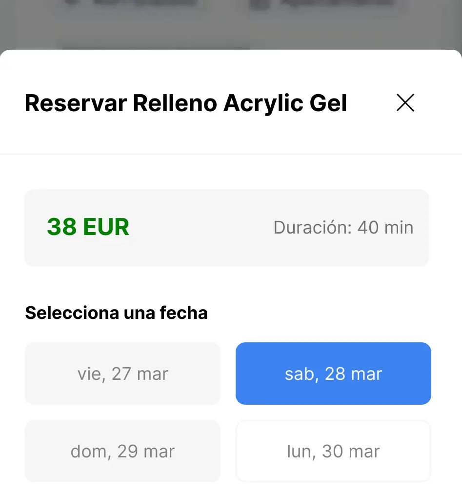 Reserva de cita en la app