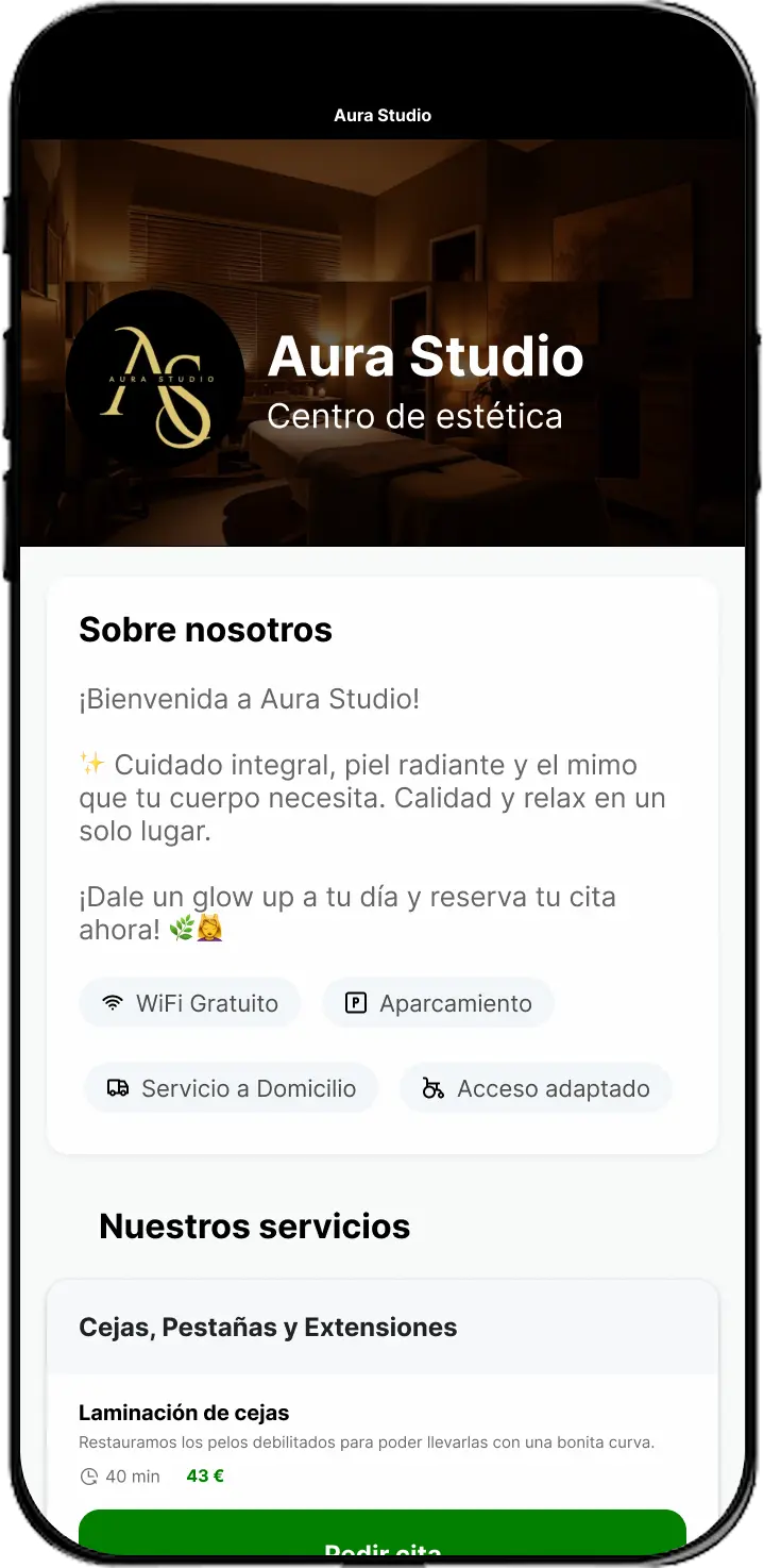 App para agendar citas en centros de estetica