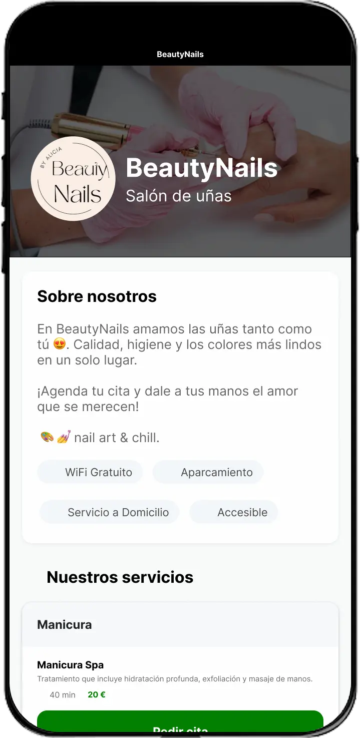 App para agendar citas en salones de uñas