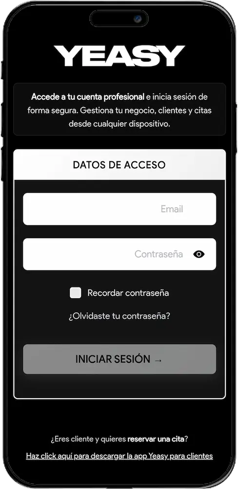 Pantalla de móvil mostrando app de reservas
